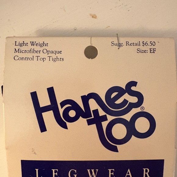 Hanes too Legwear Microfiber Opaque Control Top Tights sz EF NEW Navy - Picture 2 of 4